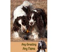 Personalised Springer Spaniel Dog Greeting Card (Birthday, Christmas, Any Occasion) - Custom Card for Him or Her Male Female Family Kids Boys Girls any Age