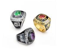 Personalised Square Class Ring with Customized Logo Symbol for Men Women Custom Text Signet University Graduation Ring for Her 2026 Sport Theme Junior High School College Senior Championship Rings