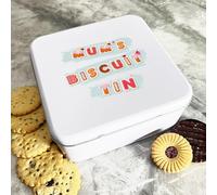 Personalised Square Cookies Font Teal Splash Mums Cake Treat Sweets Biscuit Tin Personalised Gift | Custom Gift | Personalized Tin | Cake, Biscuit & Treat Tins | Gift For Her | Gift For Him