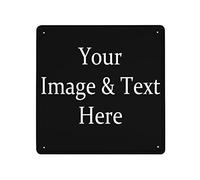 Personalised Square Metal Signs,Custom Tin Sign Aluminum Sign - Add Your Photo Image Text Sign for Retro Wall Art Garden Street Garage Shop Home Decor Gift Ideas 12“x12"