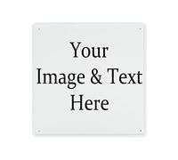 Personalised Square Metal Tin Sign - Custom Aluminum Photo, Image, Text for Retro Wall Art, Garden, Street, Garage, Shop, Home Decor, Gift Ideas 12"x12"
