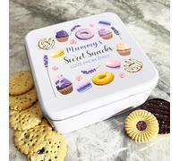 Personalised Square Mummys Secret Snacks Sweets Biscuit Sweets Cake Treat Tin Personalised Gift | Custom Gift | Personalized Tin | Cake, Biscuit & Treat Tins | Gift For Her | Gift For Him
