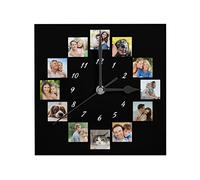 Personalised Square Photo Clock - Custom Wall Clock Gift for Family, Wedding, Valentine's Day, Birthday, Anniversary