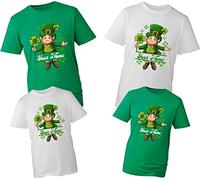 Personalised St Patrick's Day Dancing Leprechaun T-Shirt Custom Name Text Tee Top Irish Festive Shamrock Beer Tee Top (White, S)