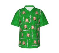 Personalised St. Patrick's Day Shirts for Mens Happy St. Patrick's Day Hawaiian Shirt Personalized Clover Shamrock Lucky Green Irish Hawaiian Shirts Tops for Bars Drinking Indoors Street Parades