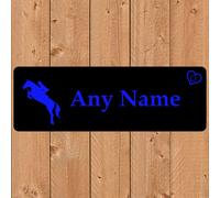 Personalised Stable Door Sign, Horse/Pony Name Plate Plaque Black And Blue