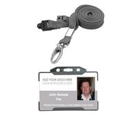 Personalised Staff ID Card - Photo Identity ID Badge by Quantum Leap - Comes with Grey Card Holder & Grey Plain Lanyard