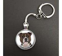 Personalised Staffordshire Bull Terrier Dog Pendant On A Snake Keyring Ideal Birthday Gift N68w