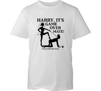 Personalised Stag Do Hen Do It's Game Over Mate Funny T-Shirt Customize Your Text/Name/City/Date Wedding Groom Bride Bachelor Party Amusing Sarcastic Unisex Gift Tee Top (White, XL)