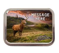 Personalised Stag On Mountain Sh246 2oz Tobacco Tin | Baccy Storage | Pill Box | Cigarette Rolling Stash Can