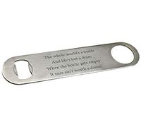 Personalised Stainless Steel Bar Blade Bottle Opener Engraved On One Side with Any Message. - Enter Your Own Custom Text