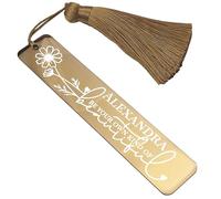 Personalised Stainless Steel Bookmark with Inspirational Quote Always Remember Gift Motivational Luxury Tassel (Be Your Beautiful Self, Rose Gold)