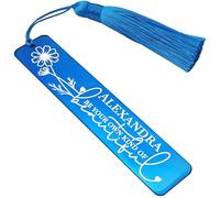 Personalised Stainless Steel Bookmark with Inspirational Quote Always Remember Gift Motivational Luxury Tassel (Be Your Beautiful Self, Blue)