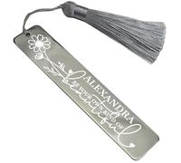 Personalised Stainless Steel Bookmark with Inspirational Quote Always Remember Gift Motivational Luxury Tassel (Be Your Beautiful Self, Silver)