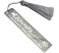 Personalised Stainless Steel Bookmark Wizarding World Inspired Magical Gift for Book Witches or Wizards Movie Fans (Design #2, Silver)