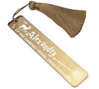 Personalised Stainless Steel Bookmark Wizarding World Inspired Magical Gift for Book Witches or Wizards Movie Fans (Design #2, Rose Gold)