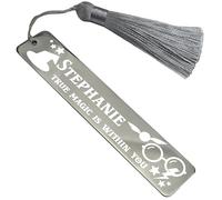 Personalised Stainless Steel Bookmark Wizarding World Inspired Magical Gift for Book Witches or Wizards Movie Fans (Design #1, Silver)
