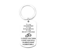 Personalised Stainless Steel Keychain, Rectangular Tag Perfect for Wedding, Birthday or Travel Gifts, Sentimental Love Gift for Husband, Couples, Mum, Love Gifts for Her, Funny Gifts