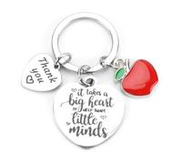 Personalised Stainless Steel Keychain with Apple Pendant, Perfect Graduation, Teacher's Day or Friendship Gifts for Mum, Auntie, Sister, Friend and Couples, Ideal for Birthdays and Travel Memories
