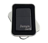 Personalised Stainless Steel Lighter With Your Name + Gift Tin + Reverse engraving