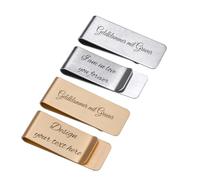 Personalised Stainless Steel Money Clip with Engraving - High Quality Men's Money Clip in Gold/Silver, Gift Wrapping, Men, Gold Silver, Engraved text style