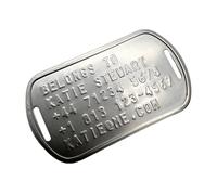 Personalised Stainless Steel Nameplate 2 Slot Dog Tag U.S. Military Grade (Single)