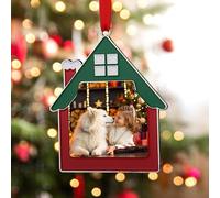 Personalised Stainless Steel Ornament Christmas Tree Hanging Pendant, Custom Your Picture&Photo Single-Sided Printing Xmas Decor, Gifts for Family Lover Friends Father Mother (01-Christmas House)