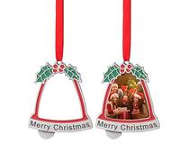 Personalised Stainless Steel Ornament Christmas Tree Hanging Pendant, Custom Your Picture&Photo Single-Sided Printing Xmas Decor, Gifts for Family Lover Friends Father Mother (06-Santa Hat)