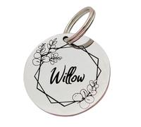 Personalised Stainless Steel Pet ID Tag - Custom Engraved Dog & Cat Name Tag with Contact Details - Round Pet Identity Tag in Silver, Gold or Rose Gold - 20mm, 25mm, 30mm