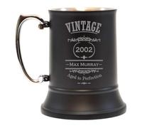 Personalised Stainless Steel Tankard Beer Stein | Vintage Engraved Pint Beer Mug Men | Personalise with Any Name Birth Year for Any Occasion | Ideal Birthday Gift for Friends & Family, 500 ml