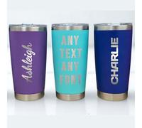 Personalised Stainless Steel Tumbler Travel Mug, 20oz, Custom Engraved Design, Double-Wall Insulated, Multiple Colours Available (Turquoise)