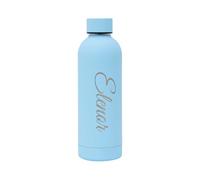Personalised Stainless Steel Water Bottle - Custom Laser Engraved Name, Logo or Message | Insulated Hot & Cold Flask (12h/24h) | Eco Friendly | Gift Ready (Sky Blue, 500ml)