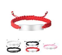 Personalised Stainless SteelBraided Rope,Custom Name Relationship Bracelet Personalized Gift for Men Women,Couples Bracelets Distance Relationship Bracelet for Him and Her Soulmate (Red)