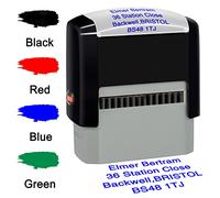 Personalised Stamp 47x18mm Custom Self-Inking Business Address Rubber Stamps Up to 4 Lines-4 Color and Font Choices