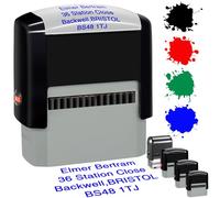 Personalised Stamp Custom Self-Inking Rubber Ink Stamps for Company Business Customized Return Address with Name Date Up to 4 Lines-47x18mm