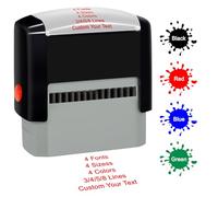 Personalised Stamp Self Inking Custom Address Stamps Self-Inking Customised Rubber Return Address Stamp for Business with Name Signature 3/4/5/8 Lines 70x25mm
