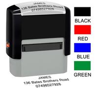 Personalised Stamp Self-Inking Custom Stamp 38x14mm Rubber Work Business Address Stamps Up to 3 Lines 4 Color and Font Available