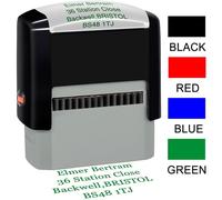 Personalised Stamp Self-Inking Custom Stamp 47x18mm Rubber Work Business Address Stamps Up to 4 Lines 4 Color and Font Available
