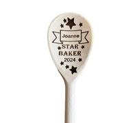 Personalised Star Baker Wooden Spoon, 30cm Beech Spoon Laser Engraved with Any Name of Your Choice. Great Gift for The Baker and Cake Maker in Your Life.