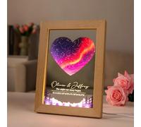 Personalised Star Map Night Light, Custom Name Date Location Birthday Text Constellation Chart Plaque with Wooden Base Star Night Lamp for Her Him Couple Anniversary Valentines Christmas Gifts