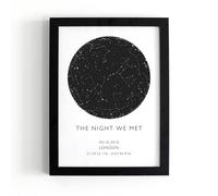 Personalised Star Map Print Custom Night Sky Constellation Print Wedding Anniversary Present for Couples Romantic Valentines Day Gift