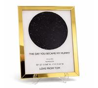 Personalised Star Map - “The Day You Became My Mummy” Date & Location Night Sky Print with Gold Mirror Acrylic Frame, Mother’s Day Birthday Gift