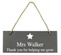 Personalised Star Motif Hanging Natural Slate Plaque/Sign - 25x10cm