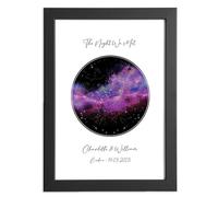 Personalised Star Sky Print, Valentines Day Romantic Gift For Her Or For Him, Night We Met, Wedding Night, Birth, Birthday, Anniversary, Christmas, Custom Gift For Him, A5, A4 or A3, Framed optional