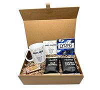 Personalised Stars Design Mug & Coaster Hamper Gift Box For Birthday Christmas Father's Day (Decaf Coffee Bags)