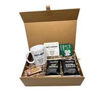Personalised Stars Design Mug & Coaster Hamper Gift Box For Birthday Christmas Father's Day (Green Tea Bags)