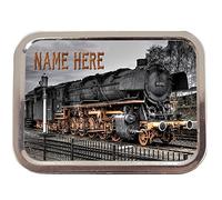 Personalised Steam Train Ss002 2oz Tobacco Tin | Baccy Storage | Pill Box | Cigarette Rolling Stash Can