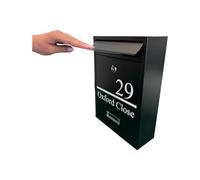 Personalised Steel Wall Mounted Modern Post Box, Mail Box | Full Custom Address