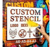 Personalised Stencils for Painting Make Your Own Stencil with Logo Text Precision Laser-Cut Stencils for Crafts Reusable Wall Stencils for DIY Art, Wood, Walls (Stencil)