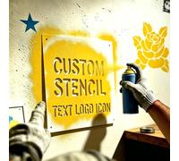 Personalised Stencils for Painting Make Your Own Stencil with Logo Text Reusable Wall Stencils for DIY Art on Wood Furniture Glass Fabric Card Paper (Spray Paint templates1)